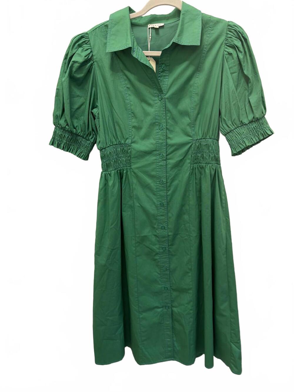 NEW JODIFL women's contrast stitch midi dress in green